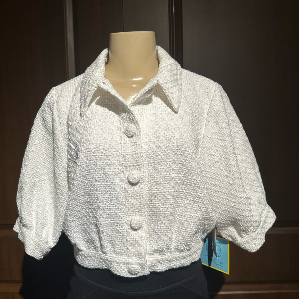 CeCe Elegant Cream Blouse